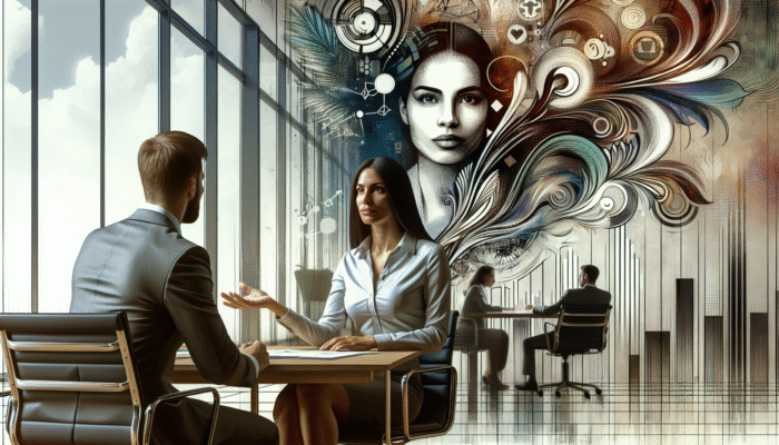 Person discussing loan terms with banker, using graphs and rate charts in a modern office.