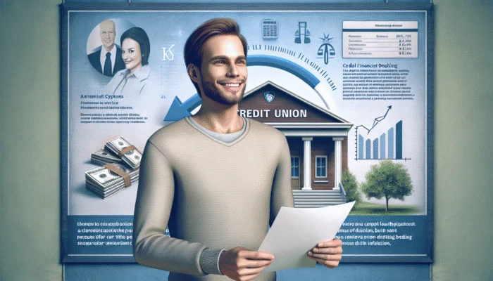 A relieved person in Texas smiling with a low-interest personal loan statement from a credit union.