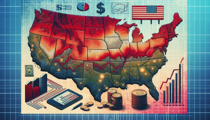 A map showing red zones expanding in rural and low-income U.S. areas, indicating growth of payday loan services.