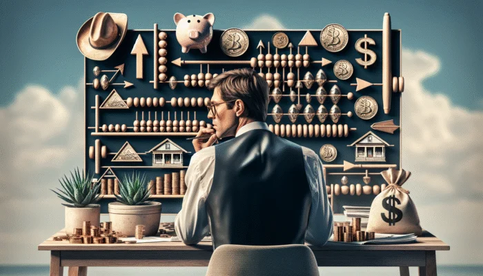 Person at desk with financial documents, charts, and graphs, illustrating criteria for lower rate payday loans in Texas.
