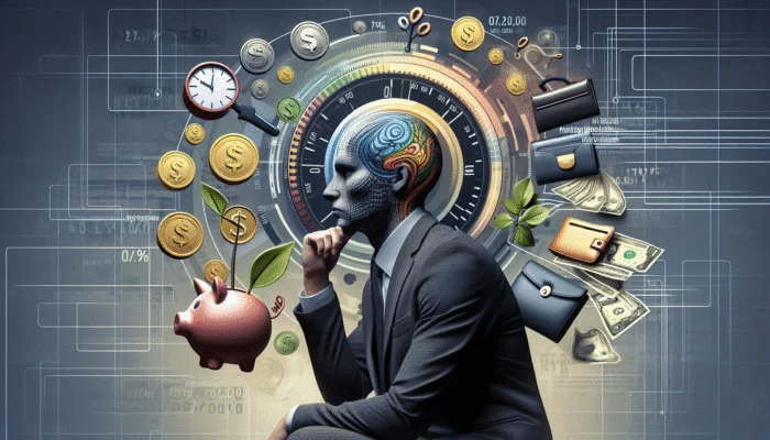 A person reviewing financial documents, with a highlighted 'Payday Loan' section in a larger financial strategy chart.