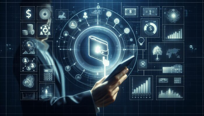 Person using smartphone app to manage payday loan repayments, with calendar and financial graphs.