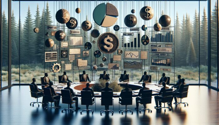 Financial experts in The Woodlands discussing payday loan regulations with charts and legal documents.